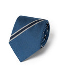 Textured Stripe Sky Blue Woven Silk Tie
