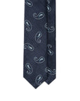 Classic Paisley Pattern Midnight Navy Woven Silk Tie