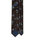 Classic Paisley Pattern Espresso Brown Woven Silk Tie