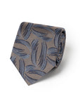 Brushed Leaf Pattern Champagne Gold Woven Silk Tie