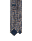 Brushed Leaf Pattern Champagne Gold Woven Silk Tie