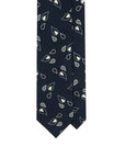 Paisley Drop Pattern Deep Navy Printed Silk Tie