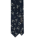 Paisley Drop Pattern Deep Navy Printed Silk Tie