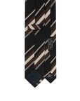 Classic Stripe Black, Brown & Beige Woven Silk Tie