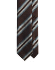 Gradient Stripe Espresso Brown Woven Silk Tie