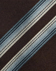 Gradient Stripe Espresso Brown Woven Silk Tie