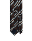 Gradient Stripe Espresso Brown Woven Silk Tie