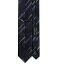 Brushed Stripe Dark Navy Woven Silk Tie