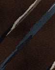 Brushed Stripe Espresso Brown Woven Silk Tie