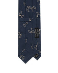 Diamond Pattern Steel Navy Printed Silk Tie