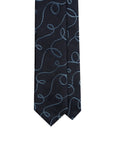 Scroll Pattern Dark Navy Woven Silk Tie