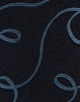Scroll Pattern Dark Navy Woven Silk Tie