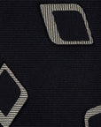 Silver Diamond Pattern Dark Navy Woven Silk Tie
