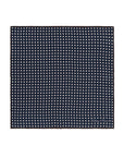 White Dot & Solid Double-Face Navy & Brown Printed Silk Pocket Square