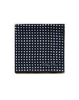 White Dot & Solid Double-Face Navy & Brown Printed Silk Pocket Square