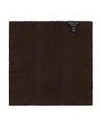 White Dot & Solid Double-Face Navy & Brown Printed Silk Pocket Square
