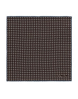 White Dot & Solid Double-Face Brown & Blue Printed Silk Pocket Square