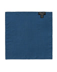 White Dot & Solid Double-Face Brown & Blue Printed Silk Pocket Square
