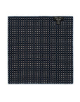 Flower & Multi-Dot Pattern Double-Face Navy Blue Printed Silk Pocket Square