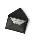 Jet Black Mouflon Leather Envelope Card Holder