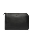 Jet Black Mouflon Leather Clutch Bag