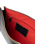 Dark Navy Mouflon Leather Clutch Bag