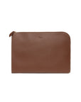 Camel Brown Mouflon Leather Clutch Bag