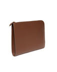 Camel Brown Mouflon Leather Clutch Bag
