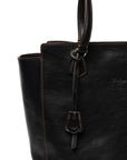 Jet Black Bridle Leather Essential Tote Bag