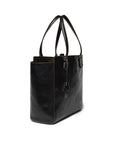 Jet Black Bridle Leather Essential Tote Bag