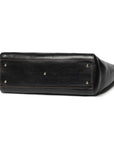 Jet Black Bridle Leather Essential Tote Bag