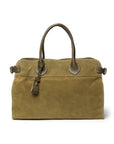 Olive Green Toscano Suede Soft Brief Case