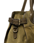 Olive Green Toscano Suede Soft Brief Case