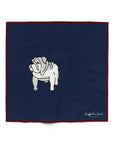 French Bulldog Navy & Burgundy Cotton Handkerchief