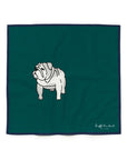 French Bulldog Green & Navy Cotton Handkerchief