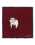 French Bulldog Burgundy & Navy Cotton Handkerchief