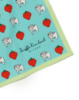 French Bulldog & Strawberry Mint Cotton Handkerchief