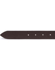 Espresso Brown Grained Calf Leather Horseshoe Buckle Adjustable Belt