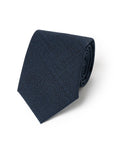 Tone-on-Tone Glen Check Deep Navy Woven Wool Tie