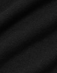 Jet Black Cotton Short-Sleeve Knit Polo