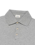 Stone Gray Cotton Short-Sleeve Knit Polo