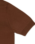 Sienna Brown Cotton Short-Sleeve Knit Polo