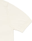 Cream White Cotton Short-Sleeve Knit Polo