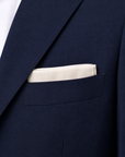 White Pure Linen Pocket Square.