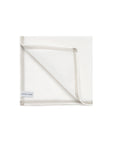 Amalfi White and Light Grey Satin Border Cotton Pocket Square
