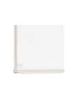 Amalfi White and Light Grey Satin Border Cotton Pocket Square