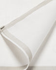 Amalfi White and Light Grey Satin Border Cotton Pocket Square