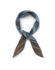 Geometric Half-Moon Pattern Brown Blue Cotton Bandana