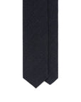 Dark Navy Basket Solid Woven Wool Cotton Tie