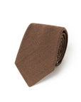 Milk Brown Basket Solid Woven Wool Cotton Tie